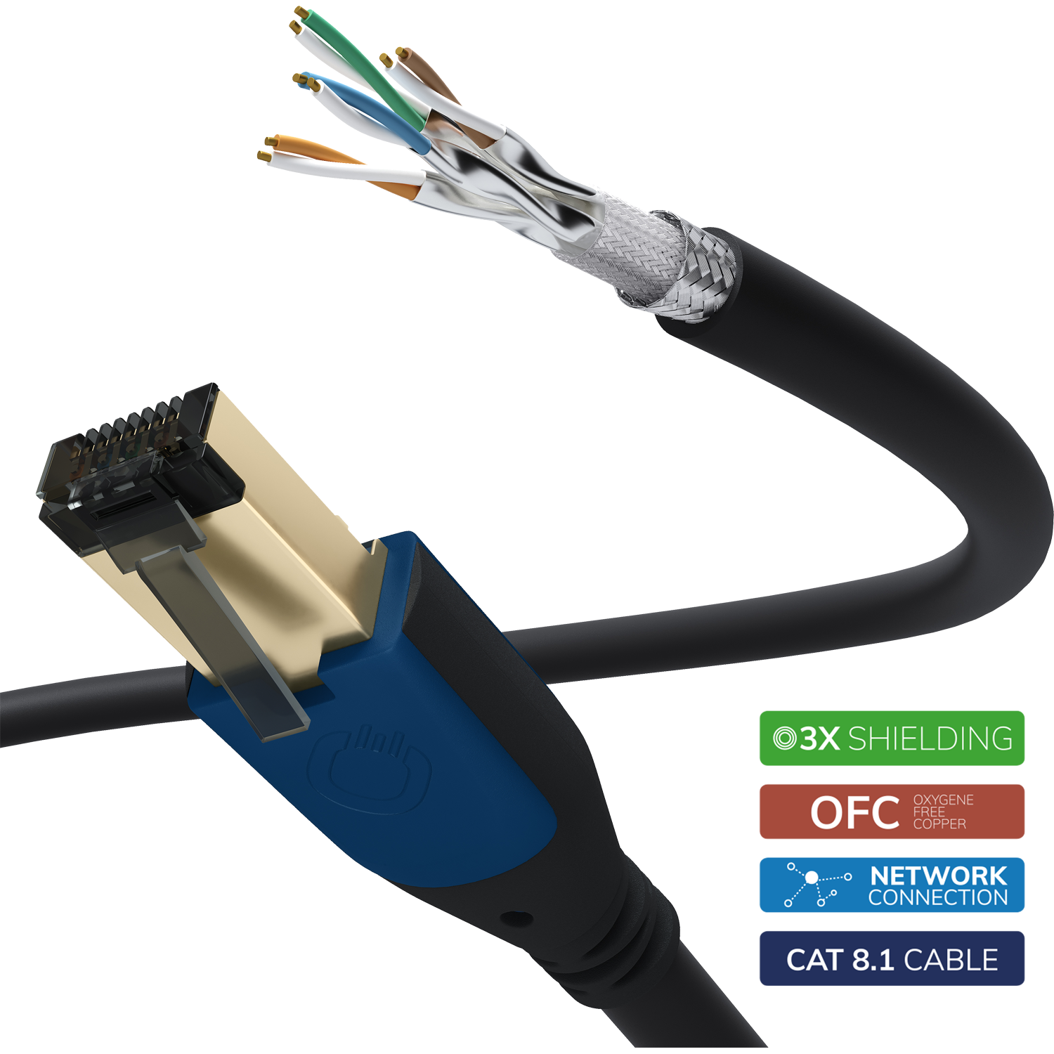 Oehlbach PERFORMANCE Giga Stream Cat 8.1 1,0m Ethernet кабель D1C19352