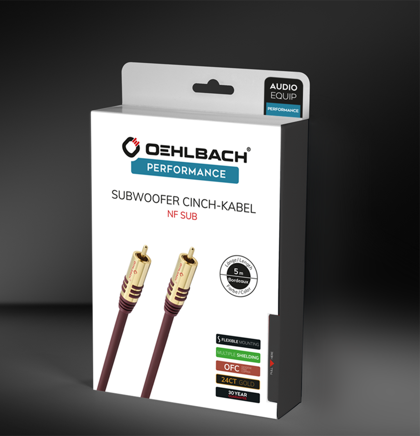 Oehlbach PERFORMANCE NF Sub-cable cinch/cinch 1m mono red Сабвуферный кабель D1C20531