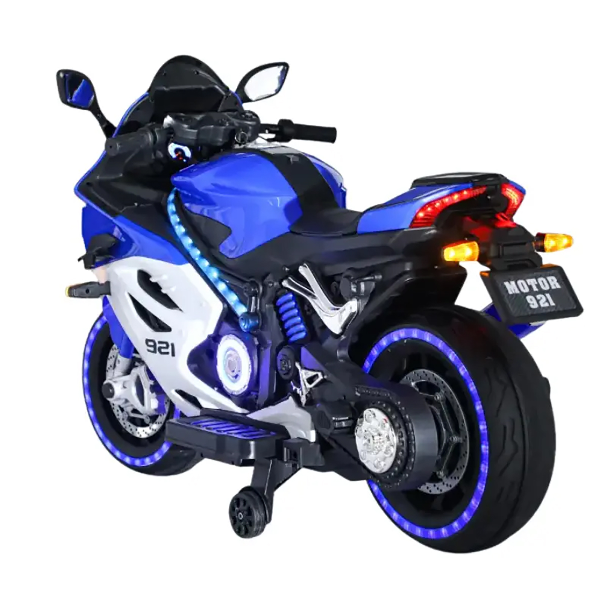 Детский электромотоцикл Ducati (12V, EVA, ручка газа, спидометр) - FT-921-BLUE-WHITE