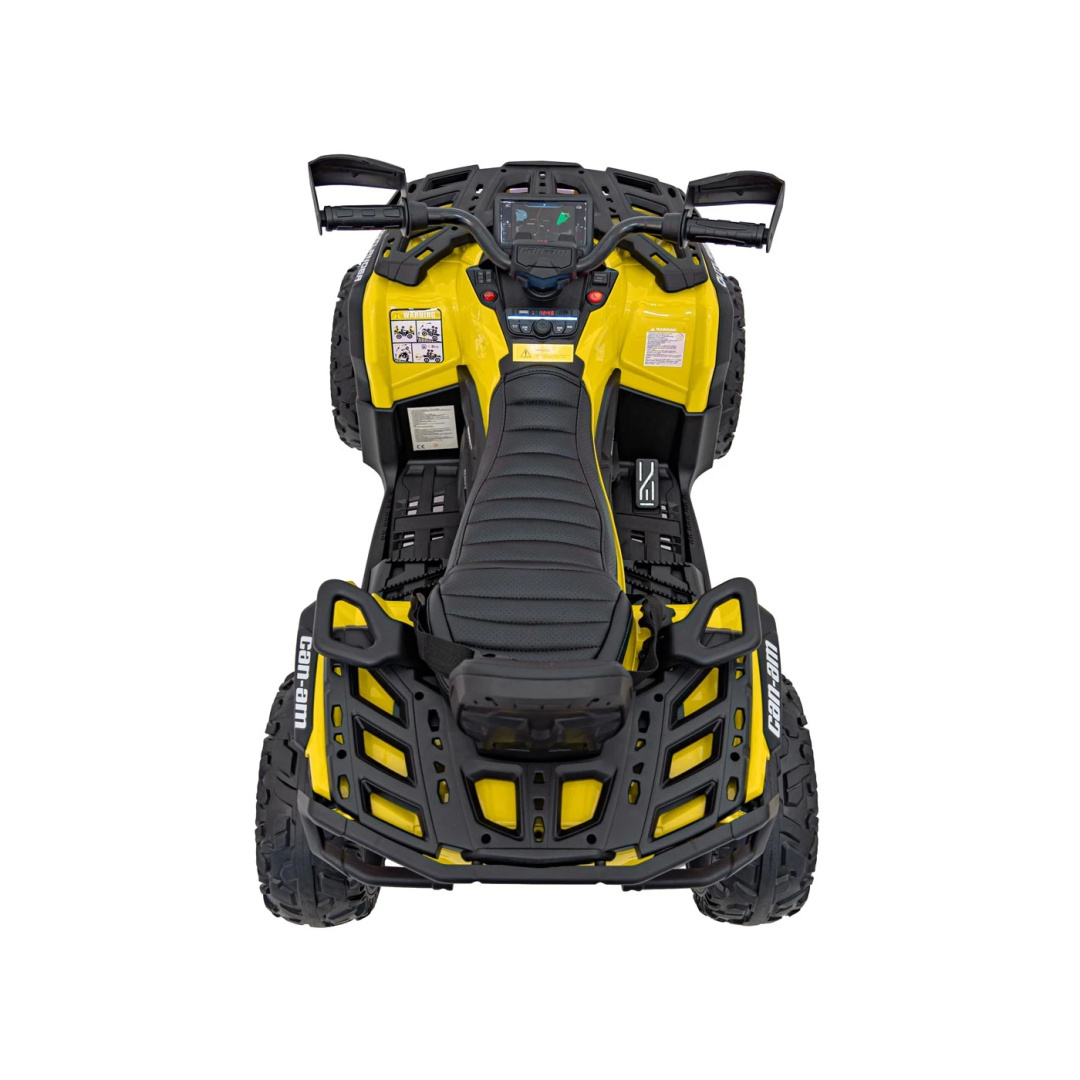 Детский квадроцикл двухместный BRP Can-Am Outlander (24V, полный привод, желтый) - DK-CA005-YELLOW