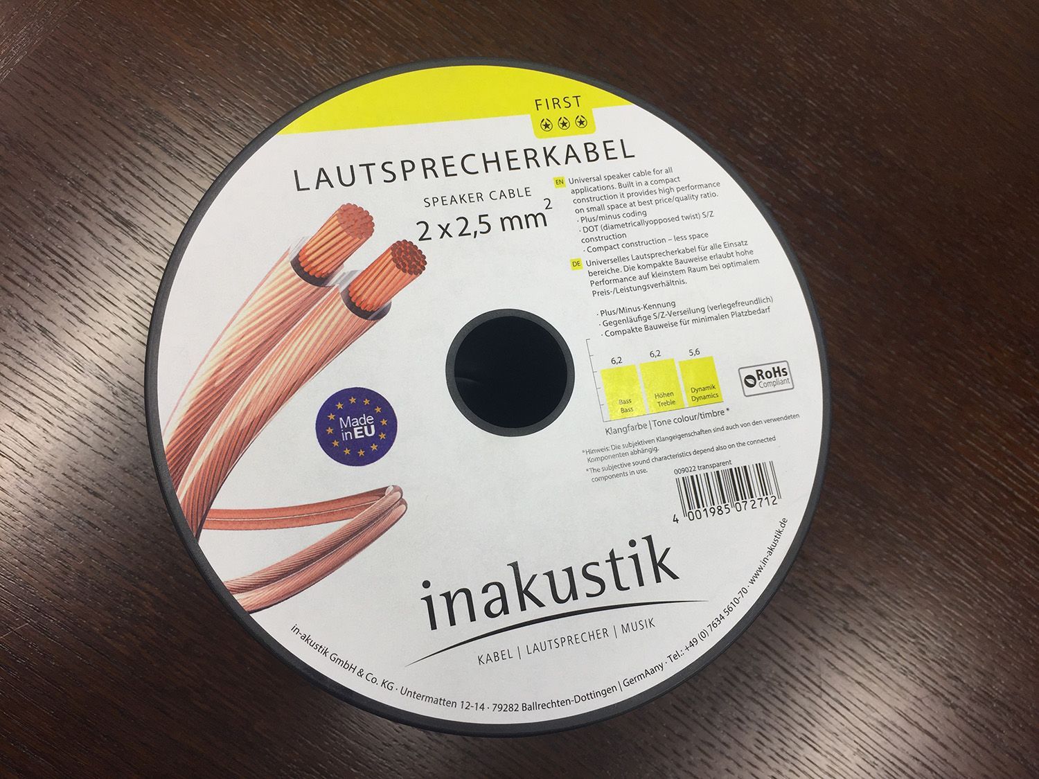 Inakustik Install LS cable 2 x 2.5 mm2 100 m кабель акустический